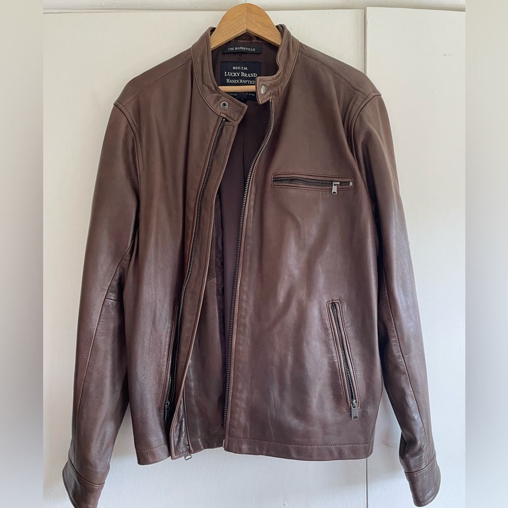 Lucky Brand leather Bonneville jacket- mint.